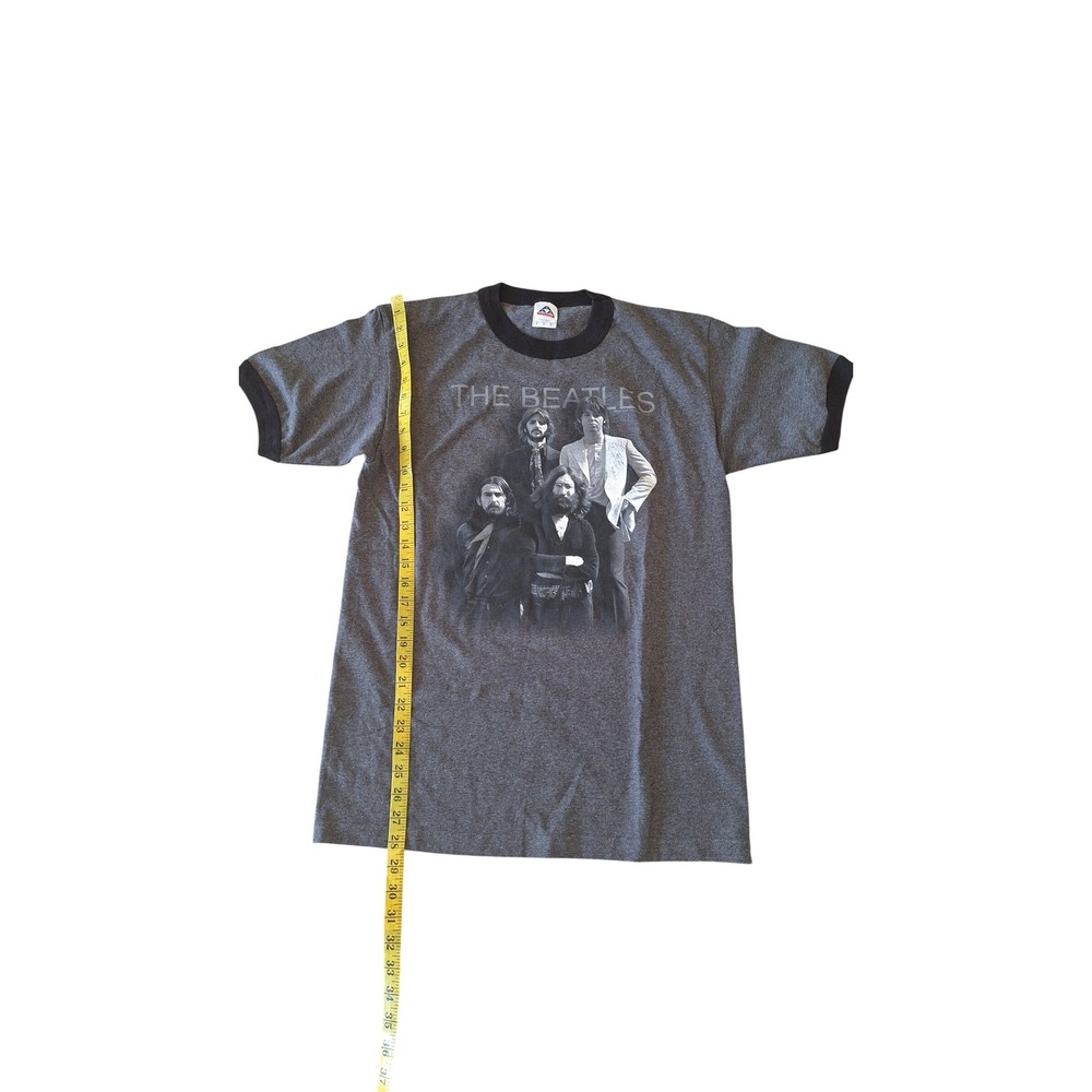 The Beatles Alstyle‎ Ringer Tee Mens Medium Heather Grey Graphic Rock Band Shirt